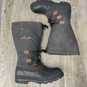 Kamik Herren Snowshield Thermo Stiefel Größe 9 Wollfutter Schwarz Grau - Bild 1 von 9