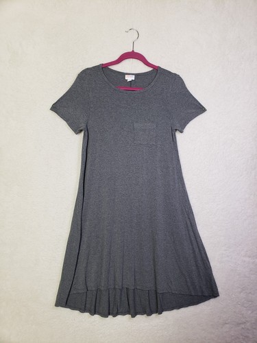 PALM ANGELS Abito donna LulaRoe extra small grigio misto rayon manica corta aderente svasato midi