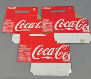 3 Vintage Coca Cola Karton 6 Stück rot Träger 49000-01834 ohne Nachfüllung vor 1985 - Bild 1 von 19