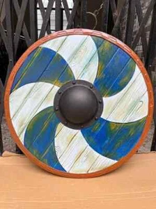 24'' Medieval Battle Viking Armor Wooden Shield Fully Functional Handmade Shield - Picture 1 of 6