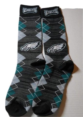 Philadelphia Eagles Football Charcoal RMC & Green Fan Nation Crew Socks Cover