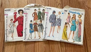 Vintage 60s simplicity Women’s Sewing Patterns Size 12 Bust 32 LOT CUT DRESS - Picture 1 of 7