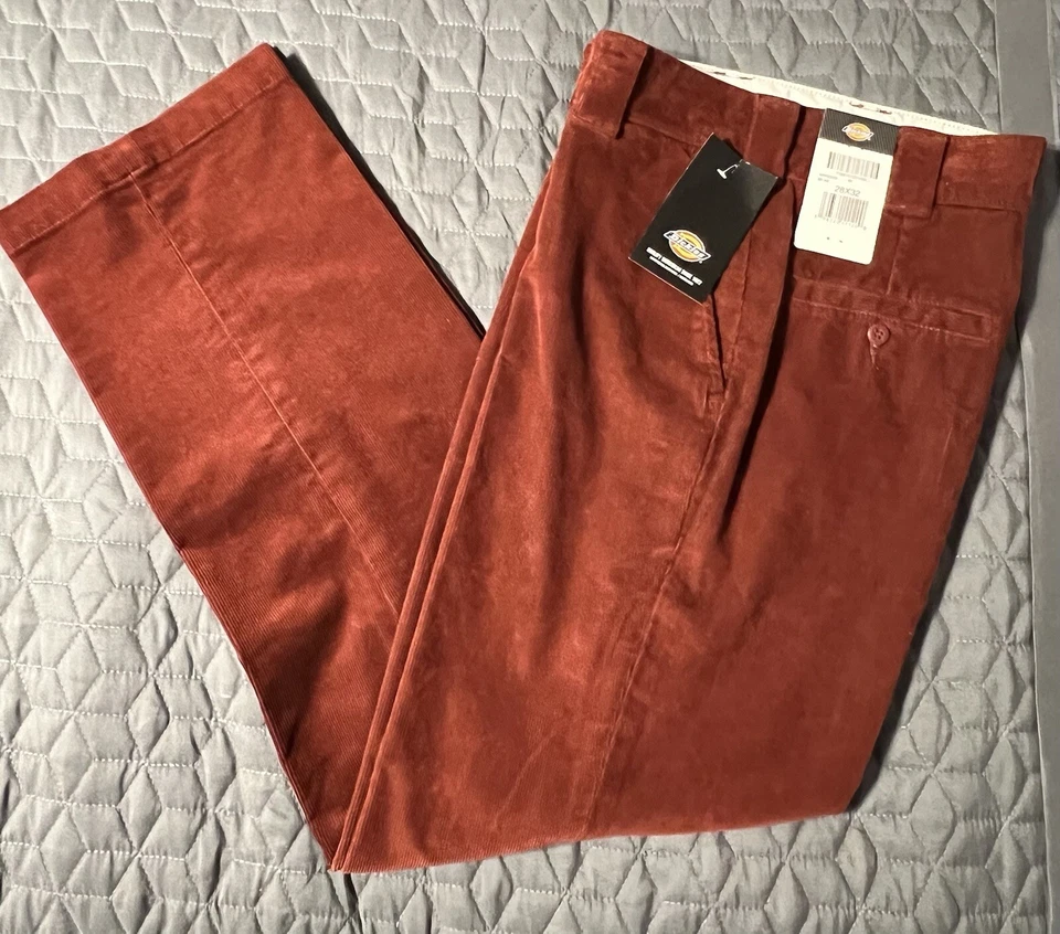 Dickies Pants Mens Size 34x32 Red Corduroy Regular Fit WPR22IKR9
