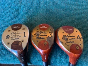 MacGregor Nicklaus Muirfield Persimmon Driver, 3 & 4Wood Set - RH, Stiff Steel!! - Picture 1 of 21