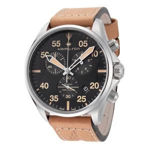Hamilton Men's Khaki Aviation Pilot Pioneer 44mm Quartz Chrono Watch H76722531 - Picture 1 of 3