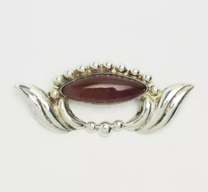 Antico Argento Sterling Ametista Floreale Motivo Spilla Mexico - Foto 1 di 3