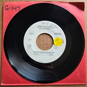 EMMYLOU HARRIS I Had My Heart Set On You DJ PROMO 45 7" Record Vinyl Records - Picture 1 of 2