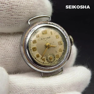 SEIKO Seikosha 8020 Hand-Wound Watch Small Second Silver Stainless Steel Vintage - Picture 1 of 12