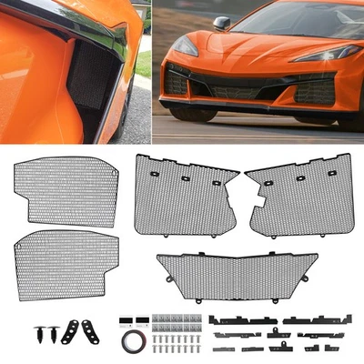Front Grill Radiator Guards Side Intake Mesh Grille For Corvette C8 Z06 ERay 23+ - Image 1 of 4