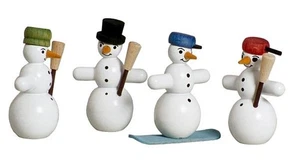 Miniaturfigur Schneemänner bunt Höhe ca. 5cm NEU Holzfigur Weihnachtsfigur Holz - Picture 1 of 1
