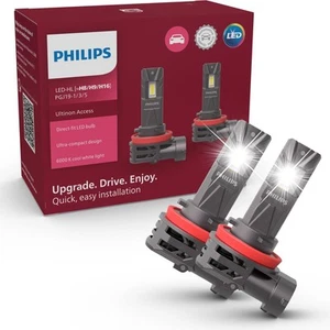 2x Philips LED Car Headlight Bulb Ultinon Access 6000K Light Fog H8/H9/H16 - NEW - Picture 1 of 3
