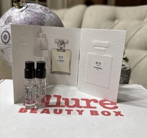 2x Chanel No 5 L'Eau N5 N°5 Leau Sample Spray Vial Women's Perfume EDT 1.5ml W1 - Picture 1 of 3
