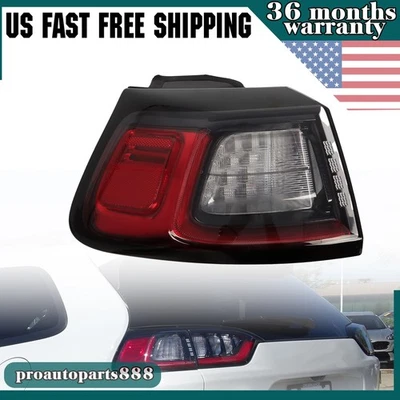 Luz trasera lado izquierdo para Jeep Cherokee 2019 2020 2021 LED rojo lente transparente exterior Foto 1 de 4