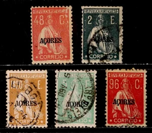 AZOREN, PORTUGAL: 1920er Ceres Better SCT#224,236,237A,237H,232 CV 32 $ SOUND - Bild 1 von 1