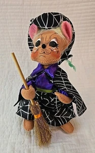 Escoba Annalee Spider Web Witch Mouse 8" 2012 - Imagen 1 de 6