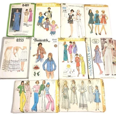 Vintage Size 8 Sewing Patterns  Simplicity, McCall's, Butterick Miss Vogue 1970s - Image 1 of 4