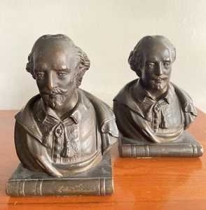 Sujetalibros William Shakespeare de bronce vintage - Imagen 1 de 6