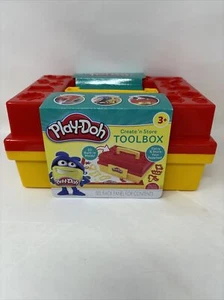 BRAND NEW PLAY-DOH PLAY DOH CREATE N STORE TOOLBOX CARRY CASE CUTTERS MOLDS - Picture 1 of 7