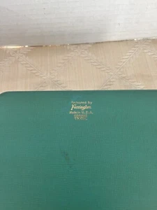 Vintage/ Farrington /Jewelry Box/ Genuine Texol Green W/Blue Silk Interior - Picture 1 of 13