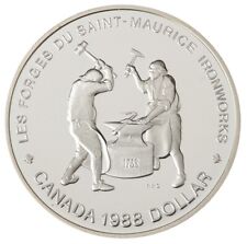 Canada 1988 $1 Saint-Maurice Ironworks Silver Dollar Proof RCM with COA + Box