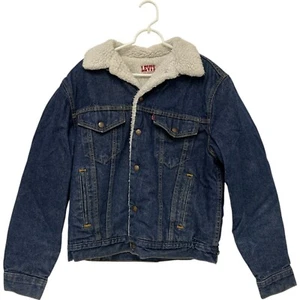 Levis San Francisco Sherpa gefütterte Trucker Jacke Vintage Jeans 70er Herren 38R EUC - Bild 1 von 9