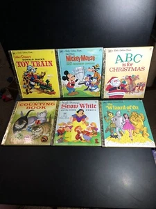 Lot of 6 Vintage Little Golden Books Snow White,Mickey,Donald,Wizard Of Oz, Etc. - Picture 1 of 7