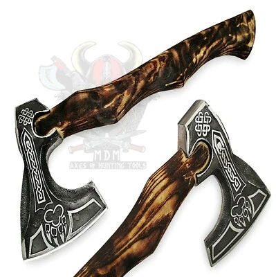 MDM NEW BEAUTIFUL CUSTOM HAND FORGED CARBON STEEL VIKING TOMAHAWK AXE - Image 1 of 4