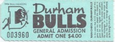 Durham Bulls Ticket Stub 1994 Durham Athletic Park 3" x 1.125" Damon Hollins