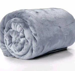 Silver Kingsize Luxury Faux Fur Throw Sofa Bed Mink Soft Warm Fleece Blanket - Picture 1 of 8
