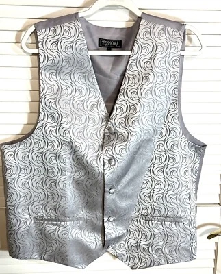 TESSORI Gray FORMAL VEST BUTTON FRONT MILAN ITALY Large Men’s EUC - Image 1 of 4