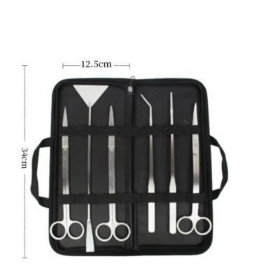 Stainless Steel Aquarium Fish Tank Aquatic Plant Tweezers Scissor Tool Set 6Pcs - Image 1 of 4