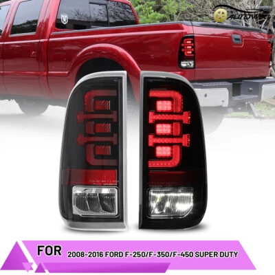 Full LED Tail Lights For 2008-16 Ford F-250/F-350/F-450 Super Duty Clear Lamps - Image 1 of 4