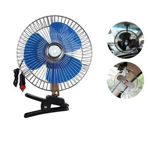VENTILATORE OSCILLANTE PORTATILE PINZA VIAGGIO AUTO CAMPER CAMION 12V 22CM - Imagen 1 de 2