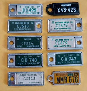 Lote de mini placas de licencia DAV para veteranos discapacitados años 60-70 New Hampshire NH MA CA - Imagen 1 de 2