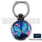 BLUE BUTTERFLY CUSTOM ROUND MOBILE PHONE RING HOLDER STAND FREE USA SHIP