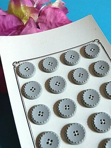 037c/ Superb Plate of 24 Antique Buttons "Paris Elegant" Gray Thickness Art Deco - Picture 1 of 5