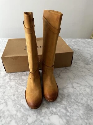 BELSTAFF X J CREW Shannon Cuero Eje Alto Bota de Montar 37 7 ¡NUEVA EN CAJA BRONCEADA GARGANTA! Foto 1 de 4