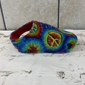 Small Dog Vest Flannel Hippie Boho Peace Sign Print Red Butterfly Psychedelic - Picture 1 of 5