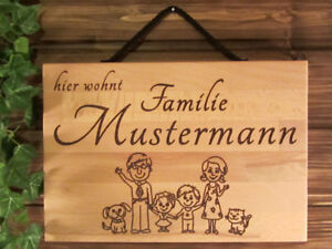 Familie, Ihr Name - Schild mit persönlicher Gravur - als Geschenk - Wunschgravur