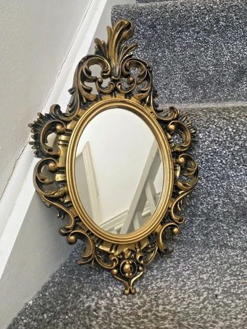 VINTAGE ORNATE GOLD ITALIAN MIRROR REGENCY ROCOCO STYLE HEAVILY GILDED LOOK 60'S Cover