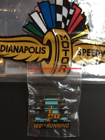 2016 Indianapolis 500 100th Running "I Was There" Pagoda Lapel Pin + Gift Bag Cover