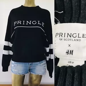 MAGLIONE PULLOVER CLASSICO PRINGLE of SCOTLAND x H&M bianco e nero medio - Foto 1 di 12