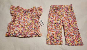 NWT Old Navy Floral Top Pants Outfit 2PC Set 3-6 Months Baby Girl - Picture 1 of 1