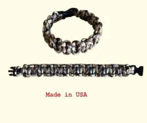 Camo Bracelet Made in USA Strong 550 paracord fits 8" wrist - Picture 1 of 2