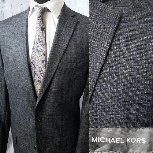 Blazer uomo Macy's Michael Kors 42L blazer a quadri cappotto sportivo giacca doppia ventilazione