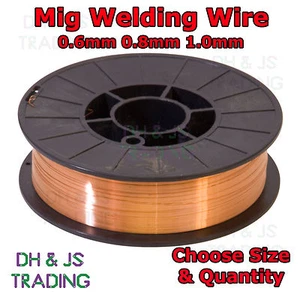 Mild Steel Mig Welding Wire 0.6mm 0.8mm 1.0mm 5kg &15kg Copper Coated Reel Spool - Picture 1 of 1