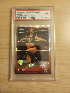 2015 Topps Chrome WWE AJ Lee Atomic Refractor #2 PSA 9 Pop 2 🔥 A.J. Mendez AEW