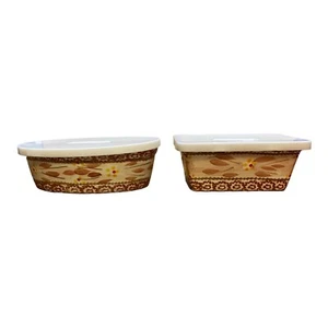 Temp-tations By Tara 2 Mini Casserole Dishes W/Lids Old World Cranberry READ - Picture 1 of 13