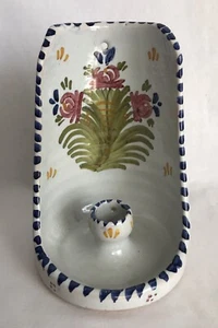 Portavelas de cerámica artesanal de Talavera de colección arte popular mexicano - Imagen 1 de 8
