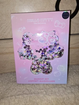 Conjunto de Maquillaje Holográfico Hello Kitty 50 Aniversario, Brillo de Labios, Sombra de Ojos Mejilla Foto 1 de 4